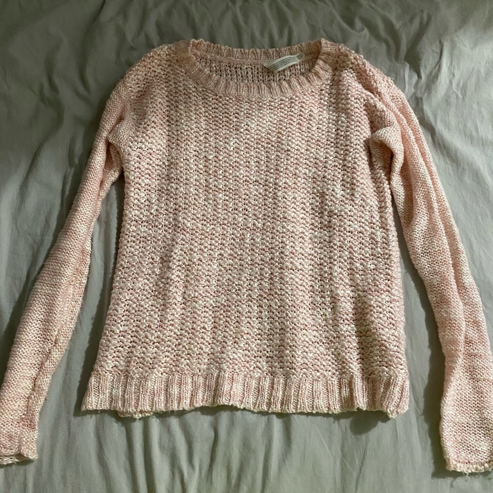 Pink and white sweater